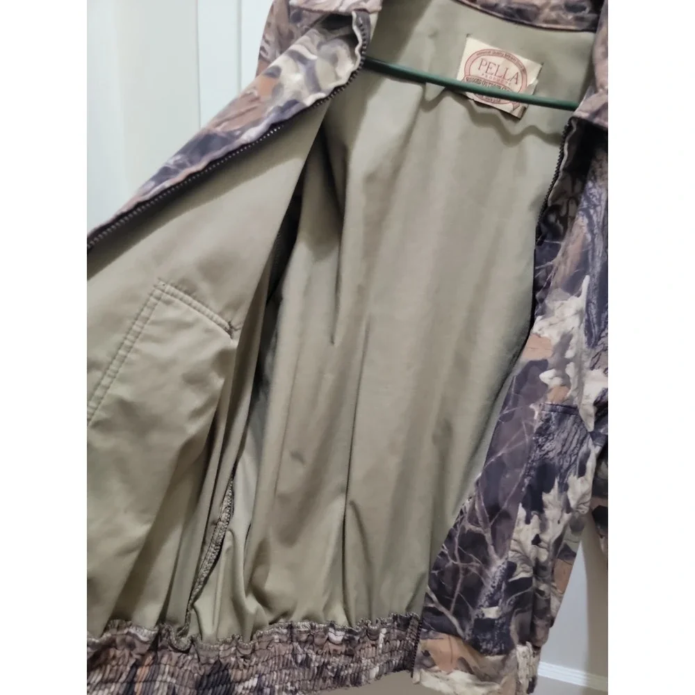 Pella Camouflage Soft Hunting Jacket Sz Large Reg Mossy Oak. Vintage Made in USA